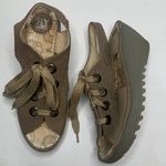Fly London  Yiva Perforated Taupe Lace Up Wedge Sandals S-055 Sz 40 EU / 9-9.5 US Photo 0