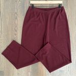 Eileen Fisher 100% Wool Boucle Knit High Waist Straight Leg Pant Cranberry Red M Photo 0