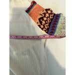 Free People  Mixed Knit Cowl Neck Sweater S Boho Patchwork Fair Isle Sleeve Prism Photo 4