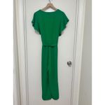 DKNY | Women's Green Flutter Sleeve Wide Leg Belted Elegant Jumpsuit, Size 14 Photo 4