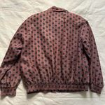 Vintage silk bomber jacket mauve pink foulard print polka dot zip up Size medium Photo 3