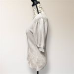 Elie Tahari New  M Beige Ribbed knit V Neck Puff Sleeve Pullover Sweater Holiday Photo 4