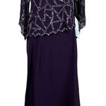 JKara Beaded Chiffon Long Sleeve A Photo 0