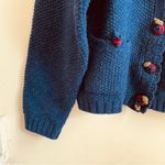 April Cornell Vintage Wool Cardigan Knit Sweater Blue Button Front sz L Size L Photo 6