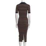 Caroline Constas Dress Womens Small Stripe Ribbed Knit Midi Crochet Trim Shirt Photo 9