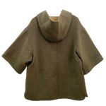 ALPACA INTERNATIONAL Olive Green Baby Alpaca/Wool Blend Hooded Poncho Sweater M Size M Photo 4