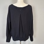 Cuyana French Terry Black Pima Cotton Sweater Sweatshirt Size XL Pleat Back Photo 3