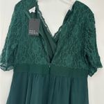 NWT Pinup Fashion Cocktail Dresses Women Lace Top Chiffon Emerald Green Dress Size 14W Photo 9