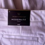 Worthington Modern Fit White Straight Leg Pants Size 4 Lightweight Casual Formal Photo 6