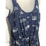 Gap  Navy White Tropical Scene Print Smocked Waist Romper Shorts Women's Medium Photo 2