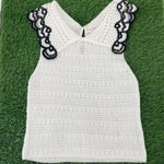 Anthropologie By Collared Open-Stitch Sleeveless Pullover Sweater Tank Top Photo 3