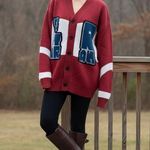 G-Star Raw Unisex Holiday Wool Cardigan Grandpa Chunky Red Beige Blue Sz Large Photo 0