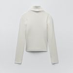 ZARA nwt ribbed white turtleneck fitted sweater top Photo 5