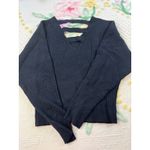 FCT with love Womens V Neck Ribbed Knit Sweater Pullover Back Detail Cozy Casual Black Size L Photo 2