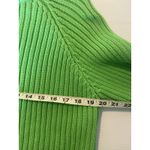 ZARA  Ribbed Knit Cropped Sweater Long Sleeve Bright‎ Green Size L Photo 8