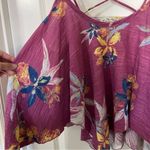 Free People  We the Free Hey Girl Purple Floral Spring Plum Combo Tank Photo 3