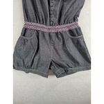 Zawary Womens Romper Shorts Size L Gray Tribal Embroidered Strapless Casual Gray Size L Photo 5