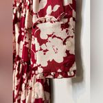 Alexis Jillian Maroon Poppy Red White Floral Long Sleeve Mini Dress Size XS Photo 9