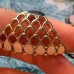 Statement Ring Gold Plated White Enamel Scale Photo 9