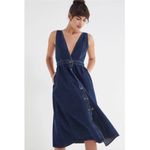 Urban Outfitters Danny Plunging Button Down Denim Overall Dress, EUC, Size XL Photo 1