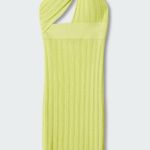 Mango  Asymmetrical dress with slit size L neon Photo 4