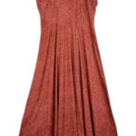 prAna  Saxon Dress Size XL Midi V-Neck Active Outdoor Rust Floret Hankerchief Hem Photo 0