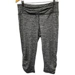 Tangerine Cropped Ruched High Waisted Moto Zipper Athletic Space Dye Leggings Photo 2