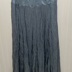 Karen Kane  Steel Blue Crushed Crinkle Maxi Skirt Sz L whimsical fairy Photo 0