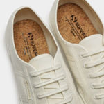 Superga RARE Organic Cotton Cream Canvas Lace-Up Sneakers Photo 0