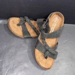 White Mountain Footbeds Hazy Black Boho Outdoor Leather Cork Sandals Sz 7 Photo 0