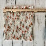 *Women's XS Chic Floral Smocked Top Lightweight Floral Summer Spring Casual White Photo 3