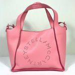 Stella McCartney Perforated Logo Faux Leather Medium Satchel Bag Pink NEW Photo 10