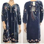 Johnny Was embroidered Selah Velvet Puff Sleeve Raglan Dress NWT RARE Photo 9