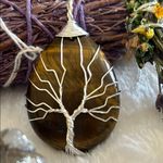 Handmade Tigers Eye Tree of Life Silver tone Pendant š¤āØ Photo 6