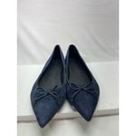 Aerosoles  Women Suede Pointed Toe Ballet Flats Comfort W/Bow Navy Blue Sz 10.5 Photo 1