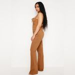 Good American ‎ NEW Jumpsuit Womens Medium Brown Lace Up Utility Twill Cargo Photo 2