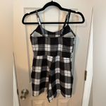 Almost Famous black & white plaid high waisted strappy romper with pockets. Sz S Photo 1