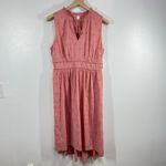 Old Navy  Coral Eyelet Midi Dress L Prairie Style Lined‎ Boho Sleeveless Summer Photo 1