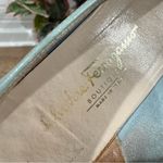 Salvatore Ferragamo Vintage Light Blue Heels with Bow Made in Italy Photo 4