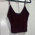 Brandy Melville MOVING SALE-  wine purple ribbed v tank Photo 3