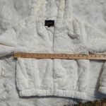 Ambiance Outerwear Size Small S White Faux Fur Cropped Zipper Jacket Hoodie Photo 3