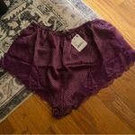 Free People NWT FP Dark Purple Lace Trim Sleepwear Shorts Photo 6
