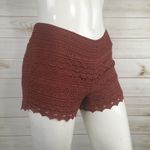 Jolt Crochet Shorts in Burnt Orange Photo 0