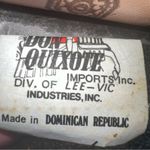 Vintage Don Quixote Brown Leather Satchel Purse w/Gold Trim Top Zipper Closure Photo 6