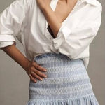 Anthropologie New!  Maeve‎ Smocked Linen Mini Skirt, size XL Photo 0