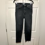 RE/DONE  Comfort Stretch Washed Black High Rise Stove Pipe Raw Hem Jeans Size 29 Photo 2