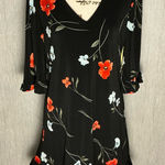 CeCe Black Dress with Red and White Floral Design Size Large Photo 0