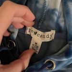 Eye Candy blue tie-dye pull over long sleeve hooded sweatshirt M Photo 1