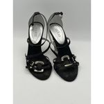 Guess  Black Strappy High Heel Sandals With Silver Buckle Accents Size 7M Photo 1