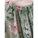 ZARA  Green Floral Sheer Metallic Button Blouse Top Size Small Flowy Boho Career Photo 2